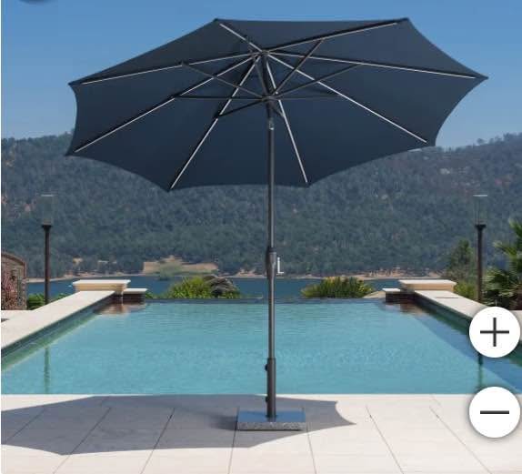 Sunvilla 10' Round Solar LED Market Umbrella