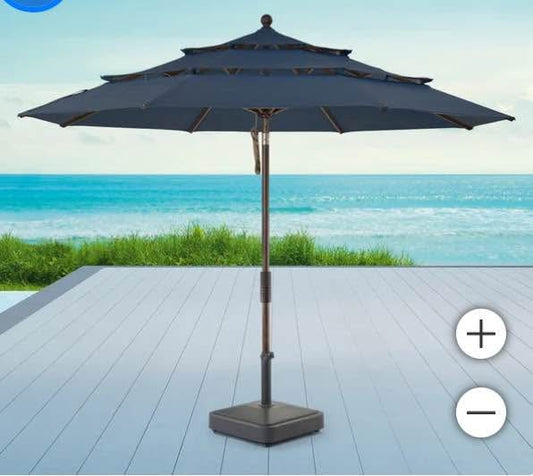 Proshade 11ft Wood-Look Collar Tilt Aluminum Umbrella