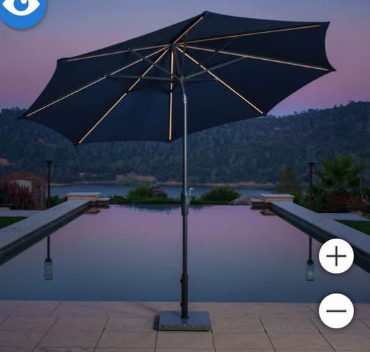 Sunvilla 10' Round Solar LED Market Umbrella