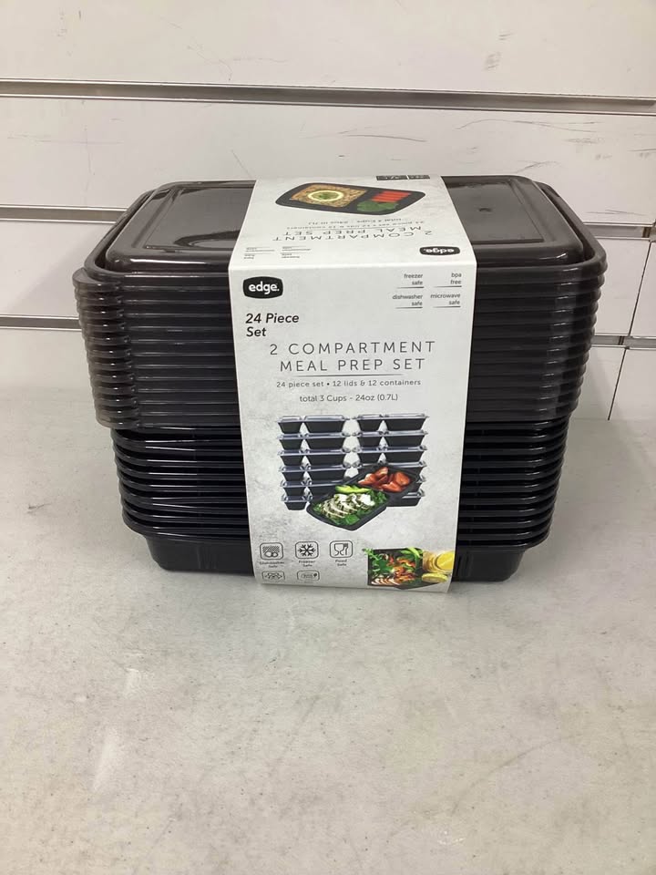 Edge Double Compartment Meal Prep Set 24-Piece 12 Lids / 12 Containers