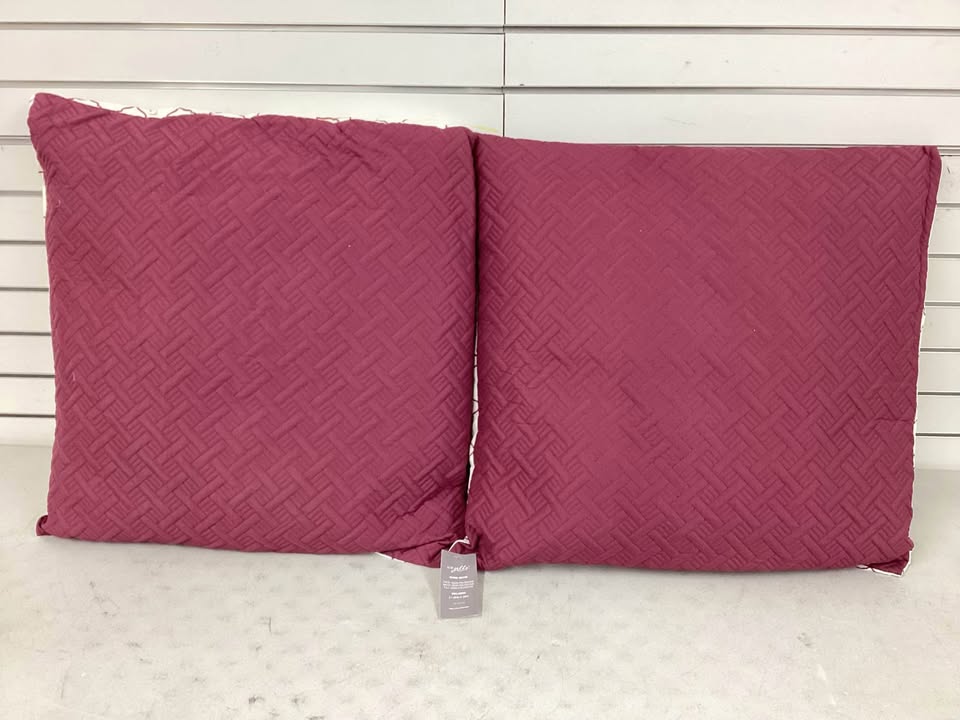 Cozelle "Belle du Jour" Microluxe Pack of 2 Reversible Euro Shams w/ Pillows