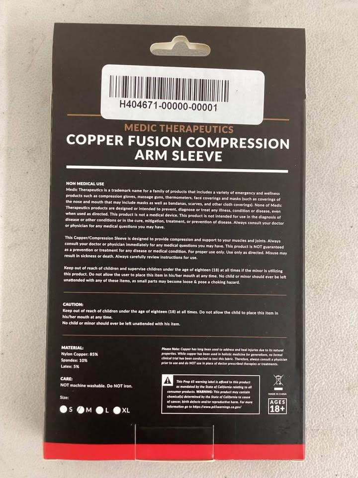 Medic Therapeutics Copper Fusion Compression Sleeve