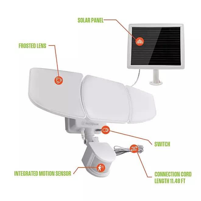 Westinghouse 2000 Lumen Solar Triple Head LED Security Light