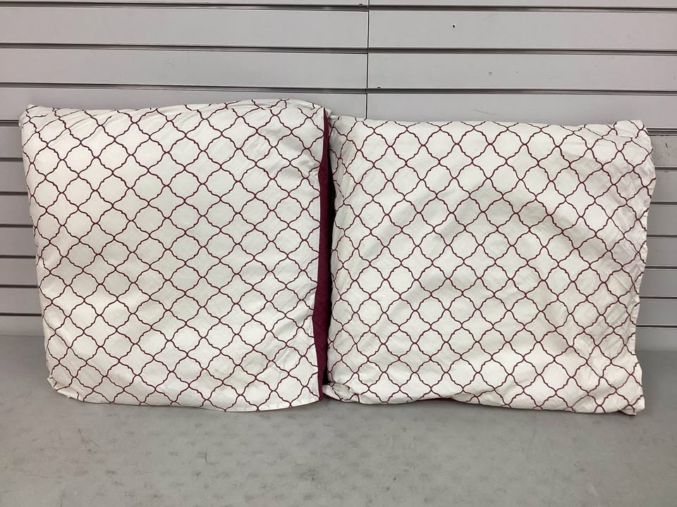 Cozelle "Belle du Jour" Microluxe Pack of 2 Reversible Euro Shams w/ Pillows