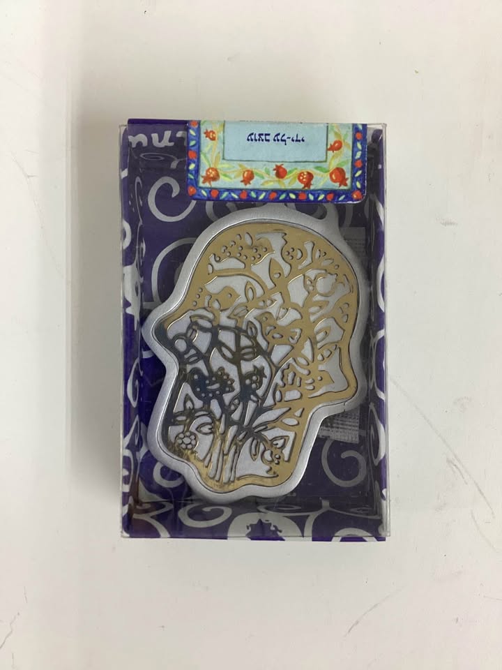 Anodized Aluminum Hamsa with Tree Cutout