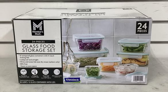 Member's Mark 24-Piece Glass Food Storage Set By Glasslock