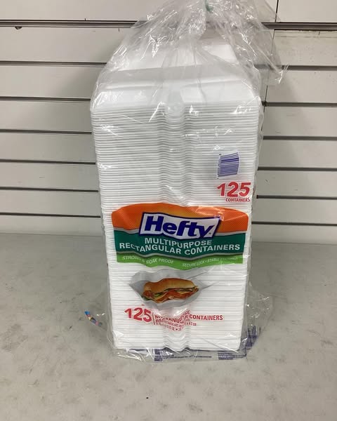 Hefty Food Service Containers Rectangle 9 3/4" x 5" x 3 1/4" 125 ct.