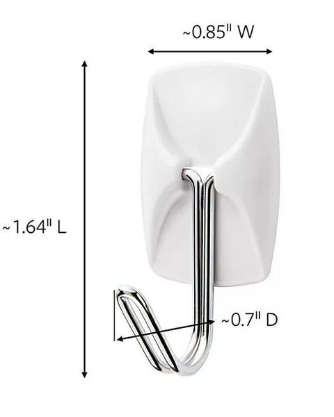 Command Small Wire Toggle Hooks, White 20 Hooks, 24 Strips