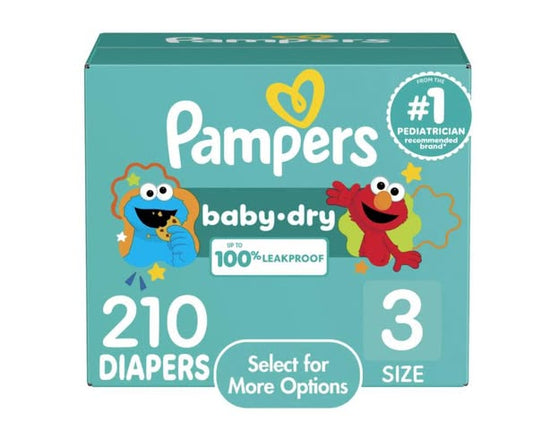 Pampers Baby Dry Baby Diapers Size 3, 210 Count