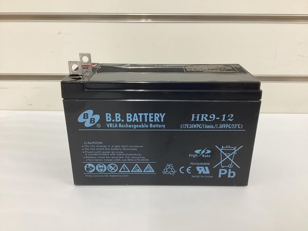 B.B. BATTERY HR9-12-T2 BATTERY VRLA RECHARGEABLE 12V 36WPC