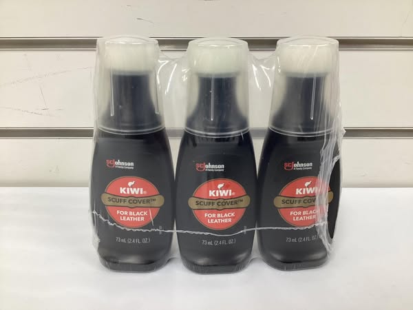 Kiwi 2.4 Oz. Liquid Scuff Cover For Black Leather - 3 Pack