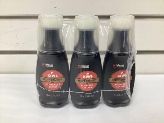 Kiwi 2.4 Oz. Liquid Scuff Cover For Black Leather - 3 Pack