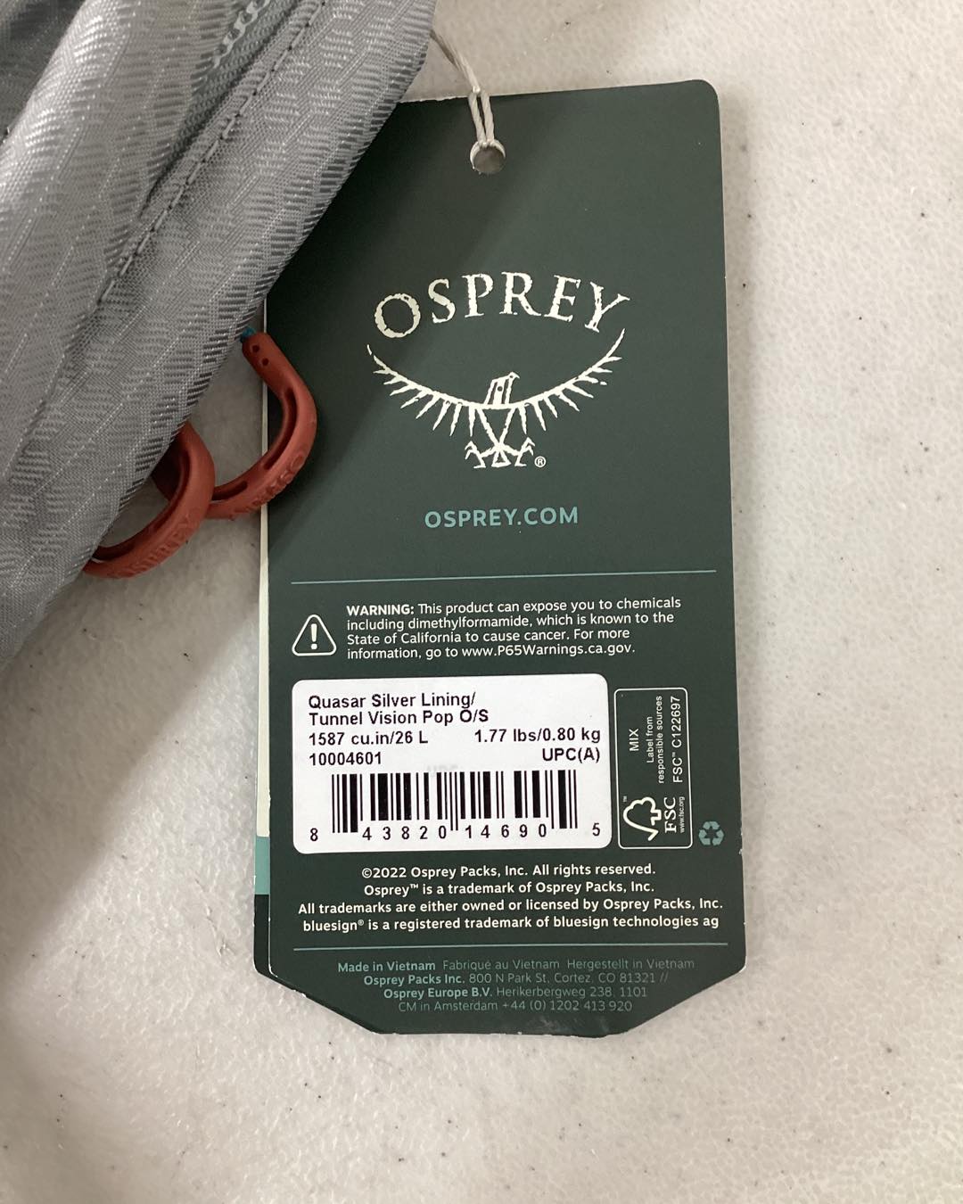 Osprey Quasar Commuter Backpack, Silver Lining/Tunnel Vision Pop