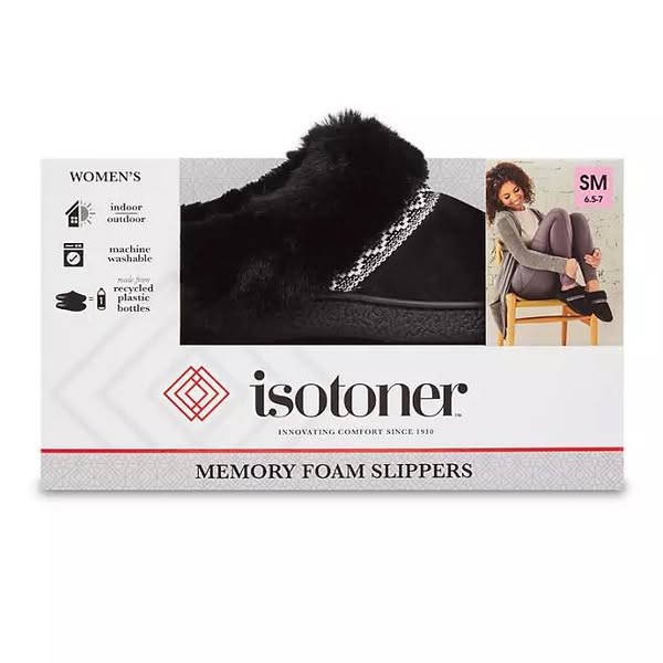 Isotoner Women’s Classic Comfort Hoodback SlipperSize L (8.5-9)