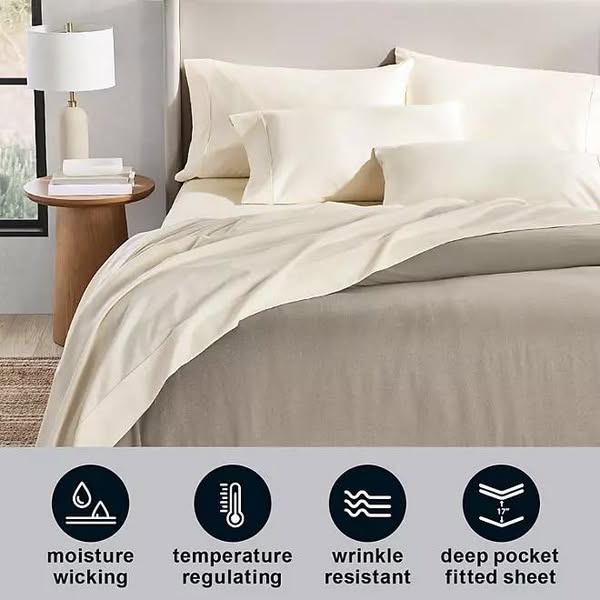 Member's Mark Queen Size Performance 500-Thread-Count Solid Sheet Set