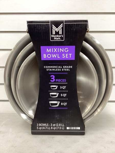 Member's Mark Stainless Steel Mixing Bowl Set 3 pc.