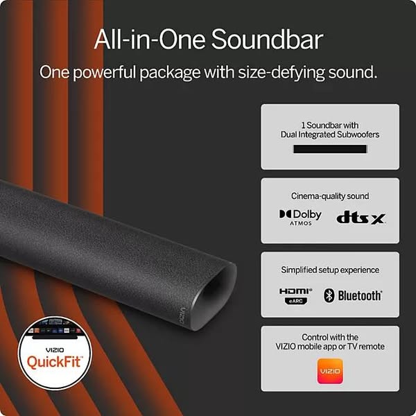 VIZIO 2.1 All-in-One Soundbar with Dolby Atmos and DTS:X
