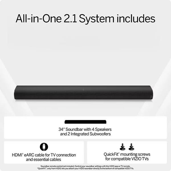 VIZIO 2.1 All-in-One Soundbar with Dolby Atmos and DTS:X