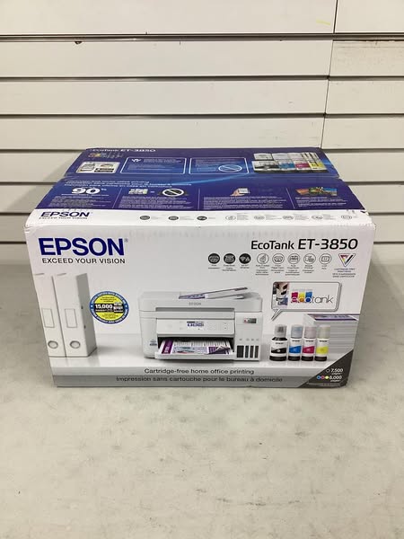Epson - EcoTank ET-3850 All-in-One Supertank Inkjet Printer - White