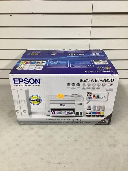 Epson - EcoTank ET-3850 All-in-One Supertank Inkjet Printer - White
