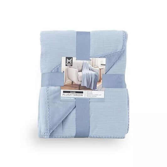 Member's Mark Reversible Cozy Gauze Plush Throw, 60" x 70"