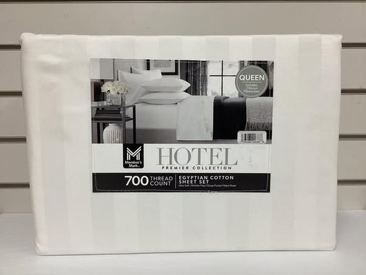 Member’s Mark Hotel Premier Collection 700-Thread-Count Solid Egyptian Cotton Sheet Set Size - Queen