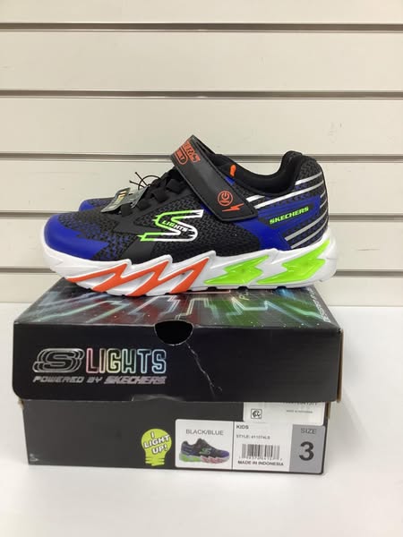 Skechers Boys Flex-Glow Bolt Light-Up Sneaker Size - 3