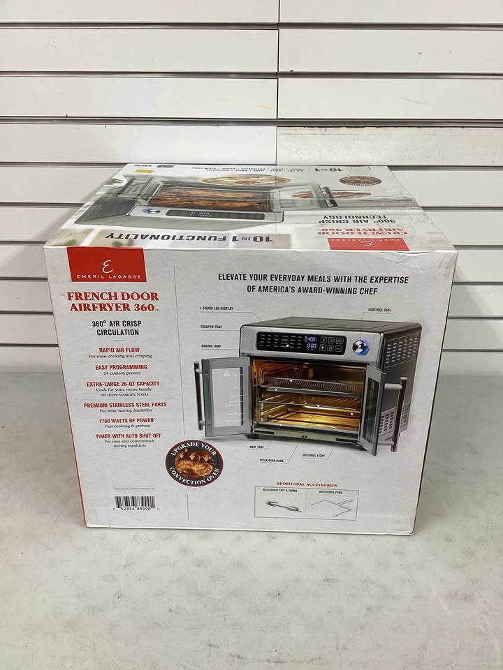 Emeril Lagasse 10-in-1 Stainless Steel French Door AirFryer 360 Combo
