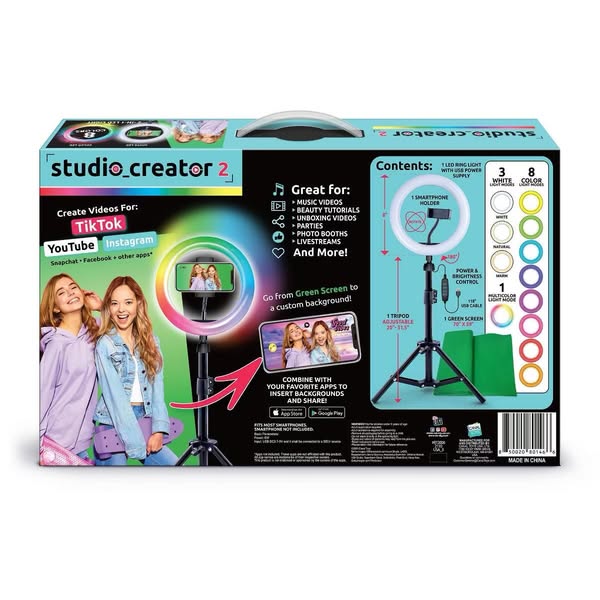 Studio Creator Video Maker 2 - Canal Toys: Creator Kit for Girls Age 8+, DIY Art & Craft Activity, Includes Light