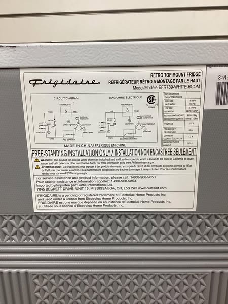 Frigidaire 7.2 cu. ft. Retro Top Freezer Refrigerator in white with Chrome Handle and Trim