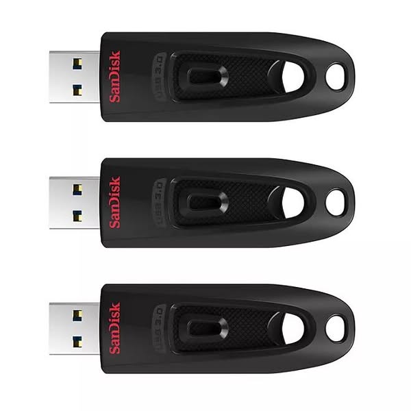 SanDisk 64GB Ultra USB 3.0 Flash Drive 3-pk.
