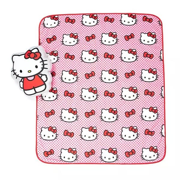Hello Kitty Pillow and Throw Set, "40 x 50"