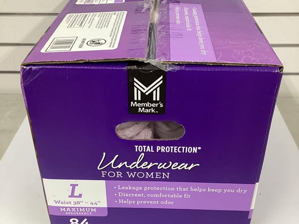 Member's Mark Total Protection Incontinence Underwear for Women Size Large 84 Count