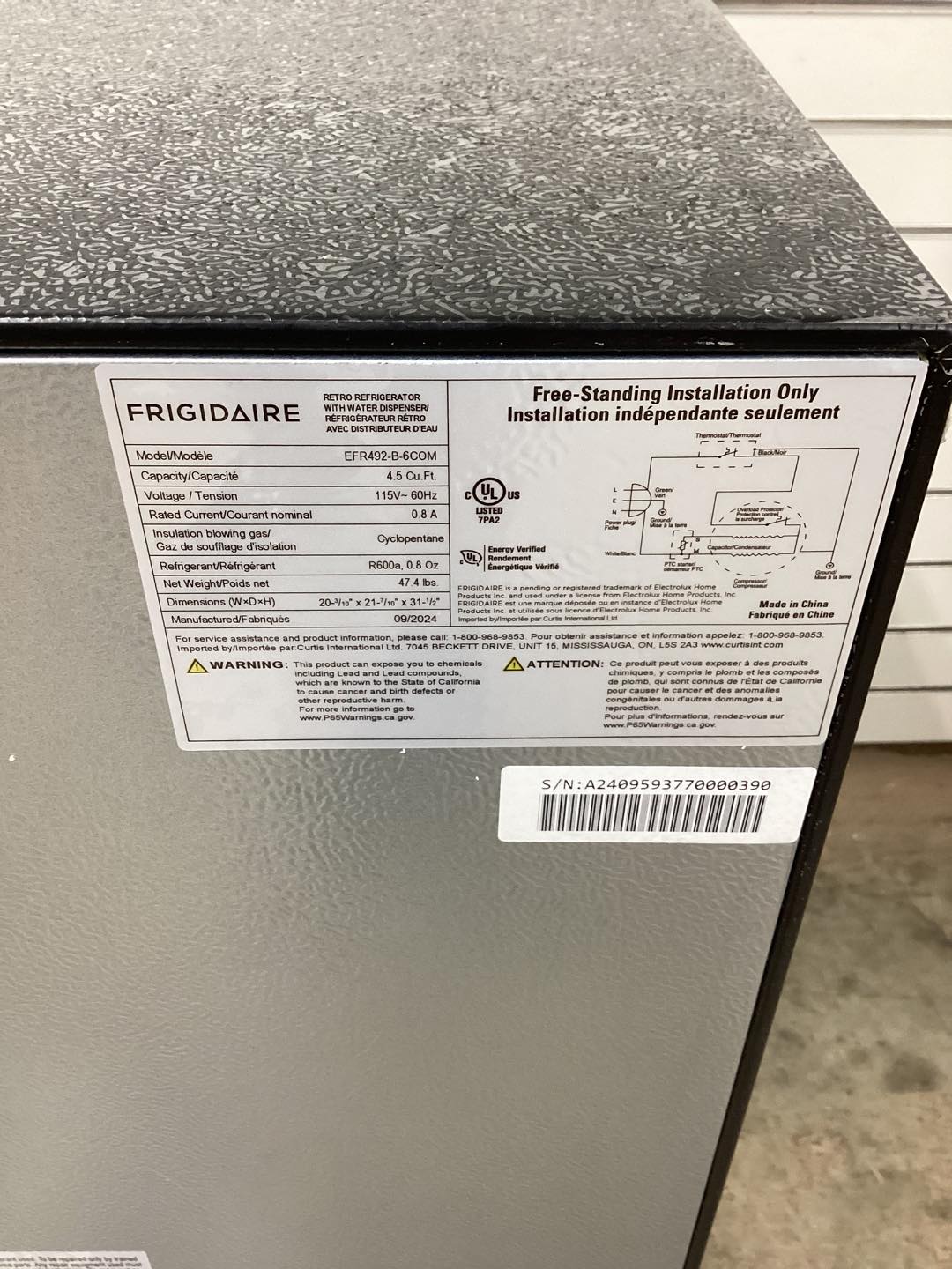 Frigidaire 4.6 cu. ft. Retro Mini Fridge with Platinum Door Design with Freezer