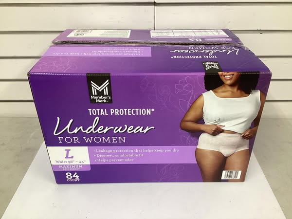 Member's Mark Total Protection Incontinence Underwear for Women Size Large 84 Count