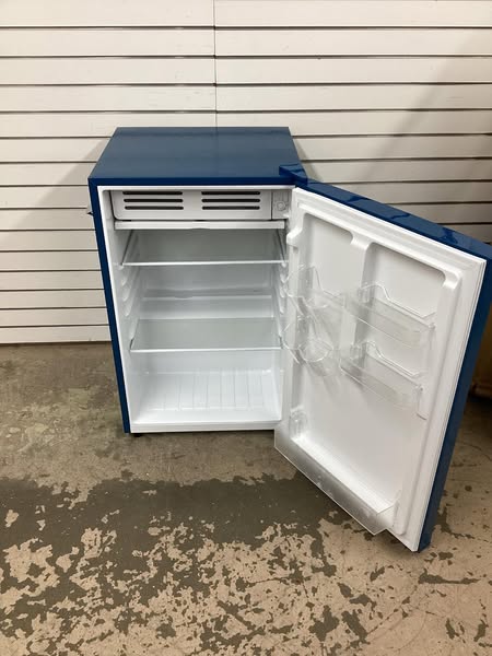 Frigidaire 4.5 cu. ft. Mini Refrigerator in Retro Bar Style Fridge with Side Bottle Opener in Blue