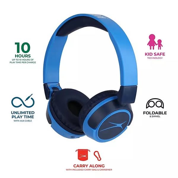 Altec Lansing 2-in-1 Bluetooth Kid-Safe Headphones