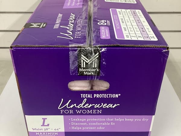 Member's Mark Total Protection Incontinence Underwear for Women Size Large 84 Count