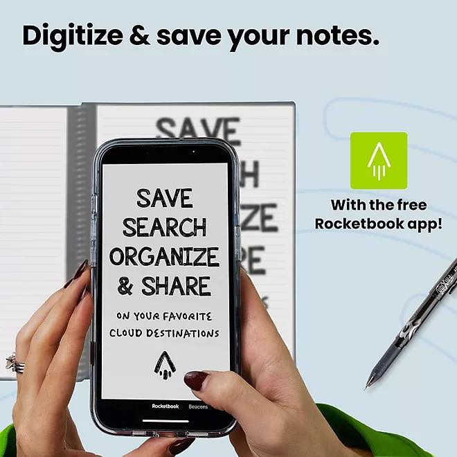 Rocketbook Fusion 8.5" x 11" Notebook and Pen Station Bundle