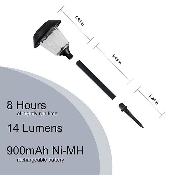 Member's Mark Matte Black LED Solar Path Lights, 4-pack