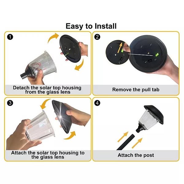 Member's Mark Matte Black LED Solar Path Lights, 4-pack