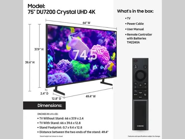 Samsung - 75” Class DU7200 Series Crystal UHD 4K Smart Tizen TV