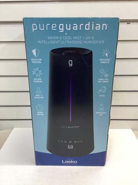 PureGuardian 1.5 Gal. Warm and Cool Mist Ultrasonic Humidifier with Humidistat and UV-C - Lightly Used
