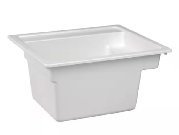 MUSTEE Vector 22 in. x 25 in. Fiberglass Self-Rimming MultiTask Sink in White