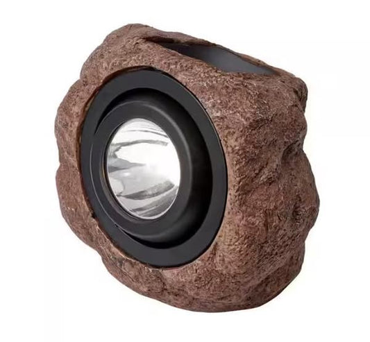Hampton Bay 1-Light Integrated LED 3000K 30 Lumens Outdoor Solar Rock Spot Light