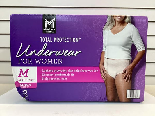 Member's Mark Total Protection Incontinence Underwear for Women Size Medium