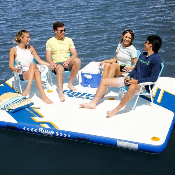 Aqua Pro APR20924 Inflatable Dock with Pump & Backpack - 10 ft. x 8 ft.