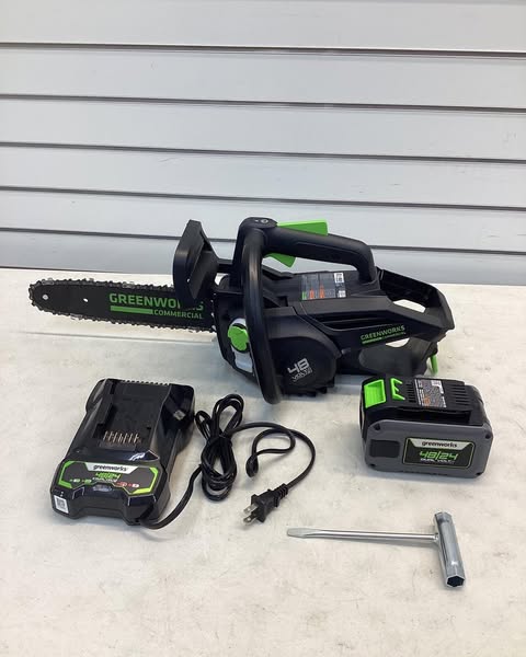 Greenworks Commercial 48V 12" Top-Handle Chainsaw with Battery and Charger 48TH12