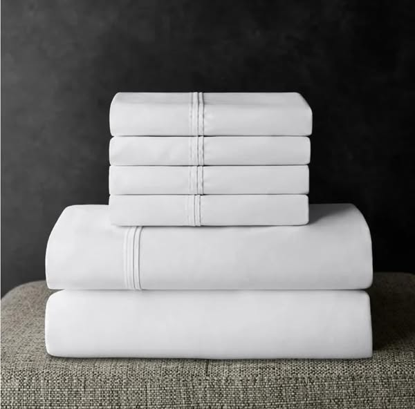 Member’s Mark Hotel Premier Collection 700-Thread-Count Solid Egyptian Cotton Sheet Set Queen Size