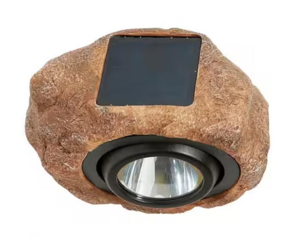 Hampton Bay 1-Light Integrated LED 3000K 30 Lumens Outdoor Solar Rock Spot Light